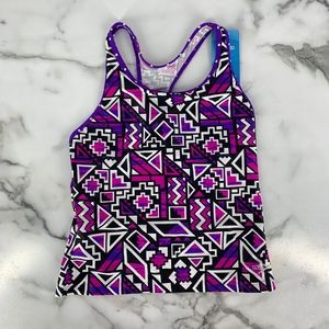 Speedo Girls' Geometric Tankini Top